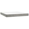 vidaXL Pocketveringmatras medium king 193x203x20 cm fluweel lichtgrijs