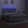vidaXL Boxspring met matras en LED stof lichtgrijs 160x200 cm