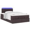vidaXL Ottoman bed met matras en LED's 120x190 cm stof donkerbruin