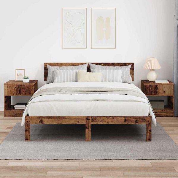 vidaXL Bijzettafel 2 pcs Oudhout 40,5 x 40 x 45 cm Bewerkt hout