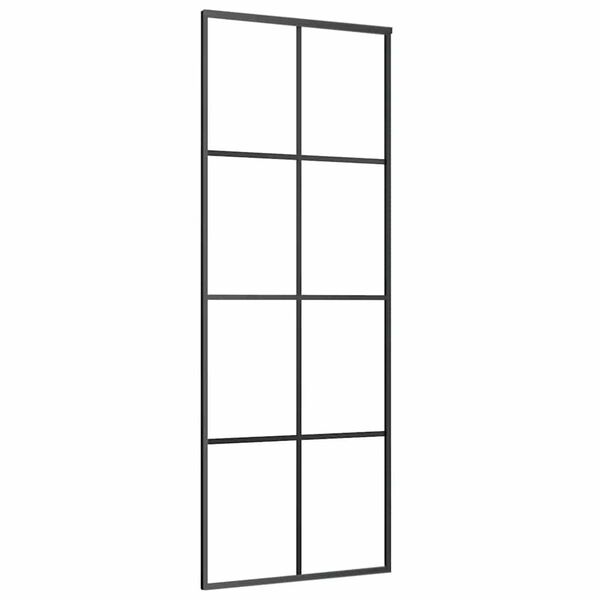 vidaXL Schuifdeur met beslag 76x205 cm ESG-glas en aluminium