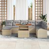 vidaXL Tuin Sofa Set met kussen 9 pcs beige en lichtgrijs
