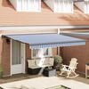vidaXL Luifel uittrekbaar 4x3 m stof en aluminium blauw en wit