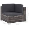 vidaXL 6-delige Loungeset met kussens poly rattan grijs