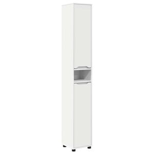 vidaXL Badkamer Kast Wit 30,5 x 30 x 195 cm Bewerkt hout