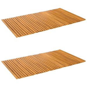 vidaXL Badmat 2 st Naturel 100 x 60 cm Massief Acaciahout