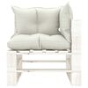 vidaXL 7-delige Loungeset met beige kussens pallet hout