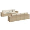 vidaXL 9-delige Loungeset met kussens poly rattan beige
