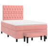 vidaXL Boxspring met matras fluweel roze 120x190 cm