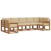 vidaXL Buiten bankenset met kussen 7 pcs Natuurlijk en Beige