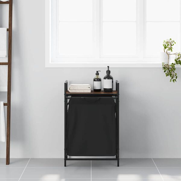 vidaXL Wasmand 1 vak met plank bruin eikenkleurig