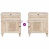 vidaXL Nachtkastje met lade Beige 50 x 33 x 60 cm Massief acaciahout