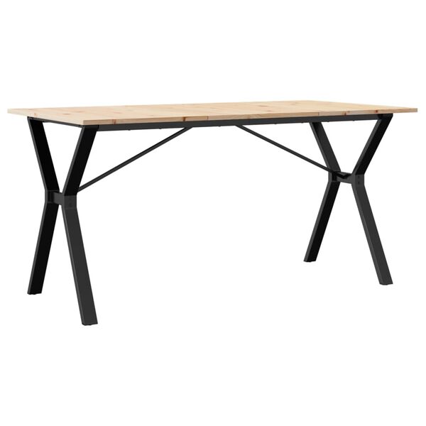 vidaXL Eettafel Y-frame 160x80x75 cm massief grenenhout en staal