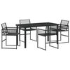 vidaXL Tuin eettafelset 5 st Zwart poly rattan