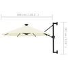 vidaXL Wandparasol met LED's 300 cm zandkleurig