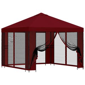 vidaXL Tuin Gazebo met Zijwanden 3 x 3 m Bordeauxrood