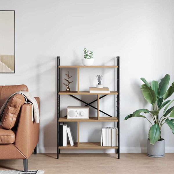 vidaXL Boekenkast Artisan Eiken 75 x 30 x 123,5 cm Bewerkt hout