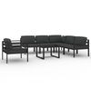 vidaXL 7-delige Loungeset met kussens aluminium antracietkleurig