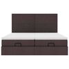 vidaXL Ottoman bed met matrassen en LED's 200x200cm stof donkerbruin