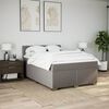 vidaXL Boxspring met matras stof taupe 140x200 cm