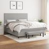 vidaXL Boxspring met matras stof lichtgrijs 180x200 cm