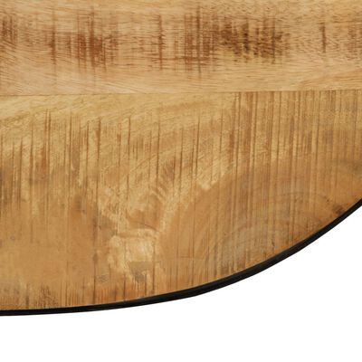 vidaXL Salontafel ovaal 100 cm massief ruw mangohout en staal