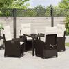 vidaXL Tuin eettafelset met kussen 5 pcs Bruin poly rattan
