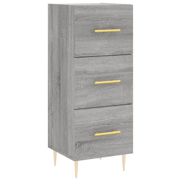 vidaXL Dressoir 34,5x34x90 cm bewerkt hout grijs sonoma eikenkleurig