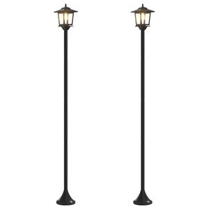 vidaXL Lantaarnpaal Set 2 st Zwart 16 x 16 x 156 cm RVS en ABS