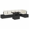 vidaXL Tuin Sofa Set met kussen met opslag 7 pcs Zwart en crème