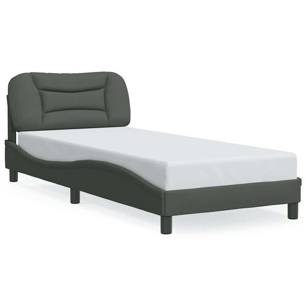 vidaXL Bedframe zonder matras "Hvar" 90x190 cm stof donkergrijs