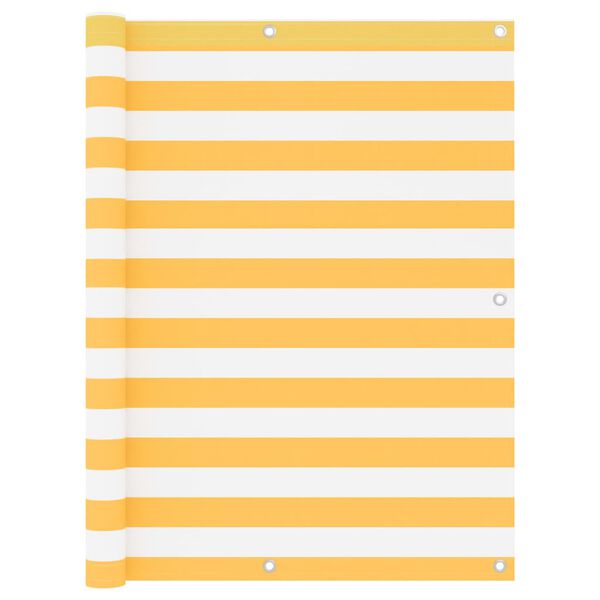 vidaXL Balkonscherm 120x400 cm oxford stof wit en geel