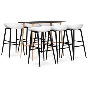 vidaXL 7-delige Barset zwart en wit