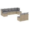 vidaXL 9-delige Loungeset met kussens poly rattan beige