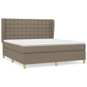 vidaXL Boxspring met matras stof taupe 160x200 cm