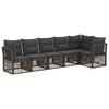 vidaXL Tuinbankenset 6 st Grijs poly rattan