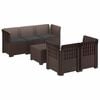 vidaXL 5-Zits Tuin Sofa met Kussens Rattan Look PP Bruin