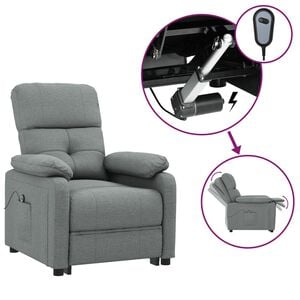vidaXL Fauteuil elektrisch verstelbaar stof donkergrijs