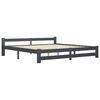 vidaXL Bedframe massief grenenhout donkergrijs 200x200 cm