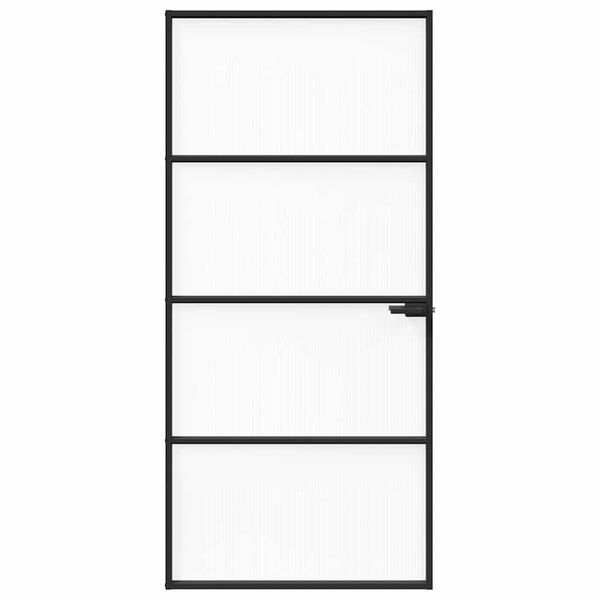 vidaXL Huisdeur 93 x 201,5 x 3,5 cm Aluminium en Gehard Glas