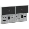 vidaXL Gereedschapskast set met plank 6 st Zwart Gepoedercoat staal