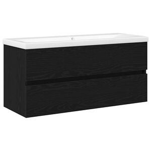 vidaXL Badkamertenk te kast Zwart Eiken 100 x 39 x 62 cm Bewerkt hout