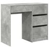 vidaXL Bureau Beton Grijs Bewerkt hout 90 x 37,5 x 75 cm