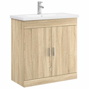 vidaXL Badkamermeubelset Sonoma Eiken 81 x 40 x 84,5 cm Bewerkt hout