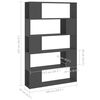 vidaXL Boekenkast/kamerscherm 100x24x155 cm bewerkt hout grijs