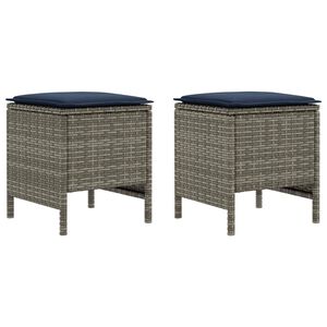 vidaXL Tuinvoetenbank 2 Stuk Grijs en Marineblauw 38 x 38 x 45 cm