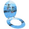 vidaXL Toiletbril met deksel pingu&iuml;n MDF