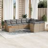 vidaXL 10-delige Loungeset met kussens poly rattan beige
