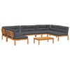 vidaXL 6-delige Loungeset pallet met kussens massief acaciahout
