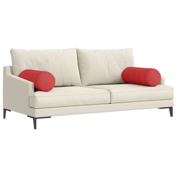 vidaXL Bolster Kussens 2 stuks Rood &Oslash; 25 x 70 cm Stof